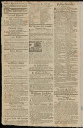 Anúncios de Boston para mercadorias sujeitas a direitos de importação e restrições comerciais, do Boston Gazette e Country Journal, 7 de novembro de 1768